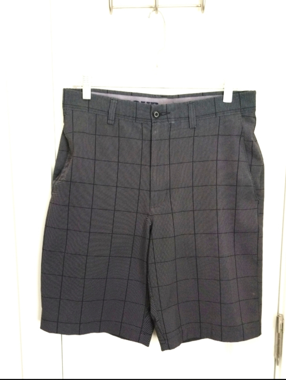 PGA Tour Men's M Gray Windowpane Performance Shorts